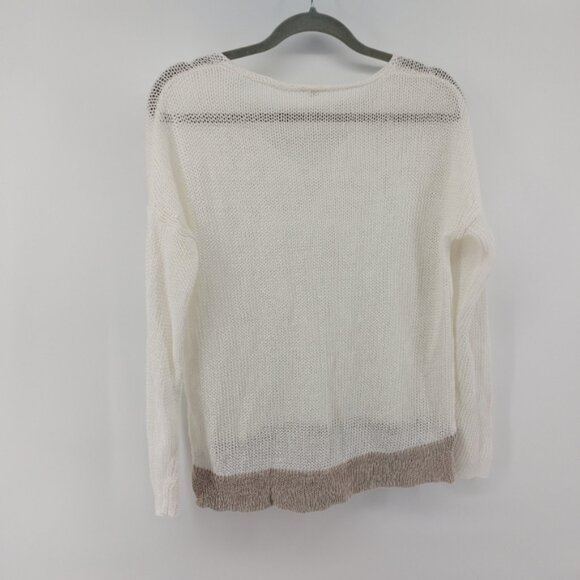 Eileen Fisher White V neck sweater open weave - Picture 5 of 5